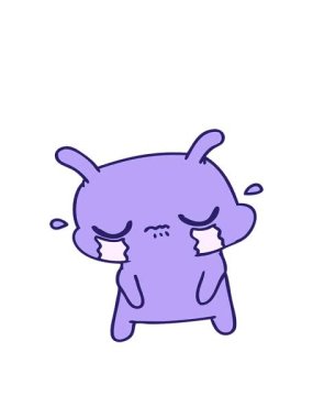 tatlı üzgün uzaylı karikatürünün serbest ve hareketli animasyonu