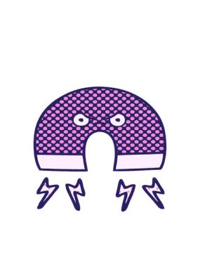 bir mıknatısın çizgi roman tarzı çizgi filminin hareketli animasyonu