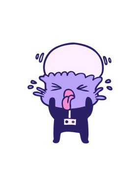 Bir çizgi film uzaylısının dönen hareketi.