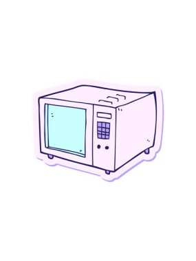 Bir karikatür mikrodalga çıkartmasının hareketli canlandırması