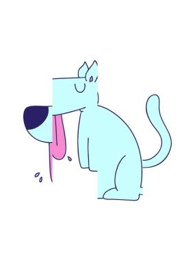 Çizgi film köpeğinin hareketli animasyonu