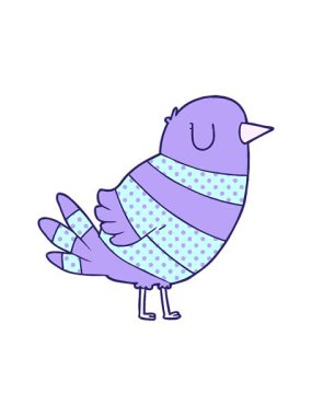 Parlak ışık efekti çizgi film animasyonu. Karalama parlak kuş.