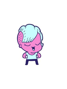 Mutlu çizgi film kızı imajının yatay titreşimli animasyonu