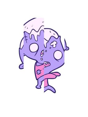 Tatlı zombi çizgi filminin bölünmüş hareket animasyonu