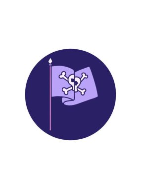 Dövme stili korsan bayrağının satış animasyonu