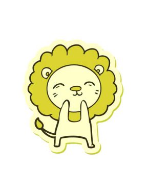 Çizgi film aslanının çıkartmasının renk animasyonu değişiyor