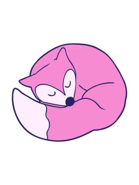 pixelize efekt animasyonu uyuyan tilki