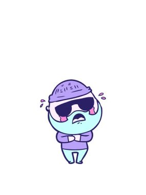 Çizgi film sakallı adamın güneş gözlüğü takıp ağlamasının hareketli animasyonu.