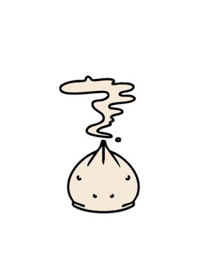 Yanıp sönen radyal çizgiler geleneksel Japon buharlı gyoza hamur köftesinin animasyonu