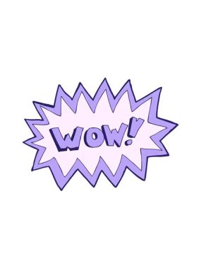 Çizgi filmin titreşimli hareketli animasyonu wow patlama