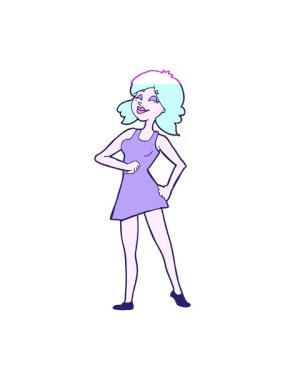 Çizgi filmdeki gururlu kadının animasyonunu canlandırın.