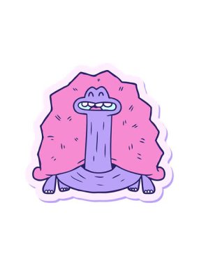 Komik bir karikatür kaplumbağasının çıkartmasının ışık efekti