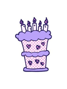 Çizgi roman tarzı doğum günü pastasının hareketli animasyonu