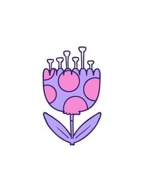 Bir karikatür desenli çiçeğin basınçlı canlandırması