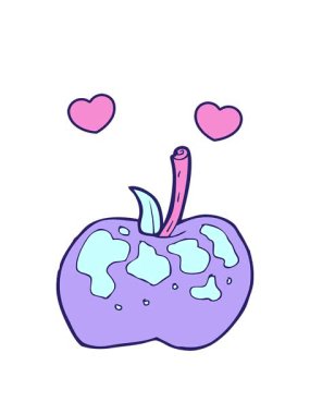 dönen kalpler bir çizgi film elmasının serbest çiziminin animasyonu