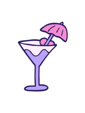 Karikatür karikatür kokteylinin titreşimli animasyonu