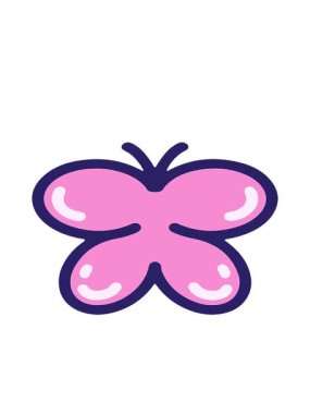 basit ve cesur kelebek tasarımının hareketli animasyonu