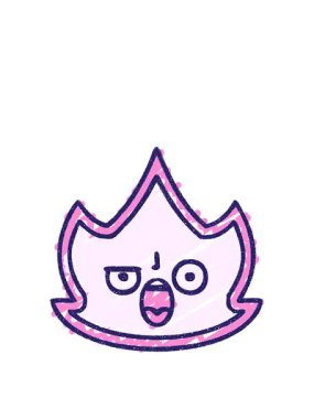 Alev Karakteri Tebeşir Çiziminin zıplama hareketi animasyonu