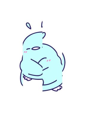 Yavru bir kuşun karikatürünü bölme hareketi.