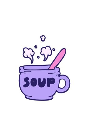 Çizgi film karikatürü sıcak çorbanın animasyonunu genişletiyorum.