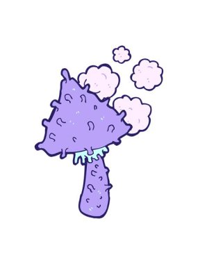 Parlak ışık efektleri çizgi filmlerdeki garip mantarların animasyonları