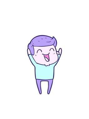 Yanıp sönen çizgisel çizgiler çizgi film adamının gülüşünün animasyonu