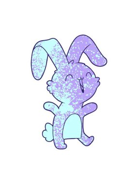 Mutlu çizgi film tavşanının hareketli animasyonu