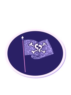 geleneksel korsan bayrağı stiliyle dövme stilistinin hareketli animasyonu