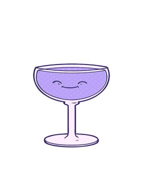 Bir kadeh şarap karikatürünün hareketli animasyonu