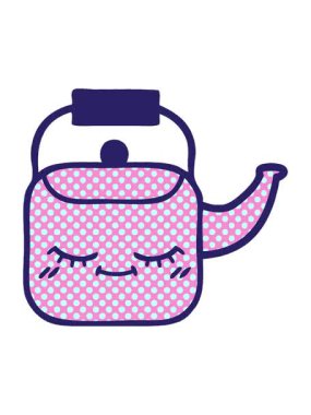 Çizgi roman tarzı bir su ısıtıcısının animasyonunu salla ve durdur