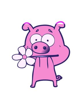 Mutlu çizgi film domuzunun animasyonunu aç.