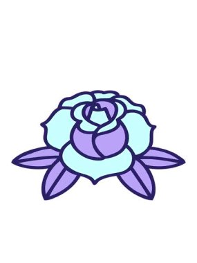 Dövme stili dekoratif bir çiçeğin hareketli çizimi