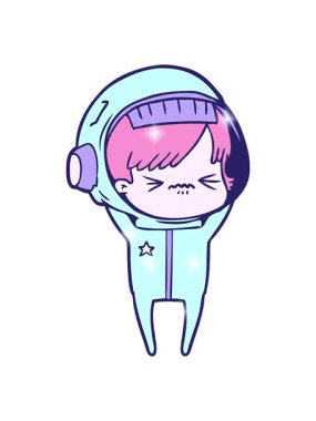 Sinirli uzay kızının ışıltı efekti