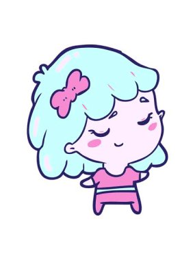 Sevimli, mutlu bir kızın çizgi film karakteri.