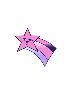 Kayan bir gökkuşağı yıldızının gradyan gölgeli çizimlerinin satış animasyonu