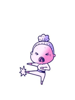 Öfkeli yaşlı kadının animasyonunu genişletiyorum.