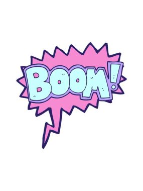 freehand çizilmiş konuşma baloncuğu çizgi film patlama sembolünün efekt canlandırmasını göster