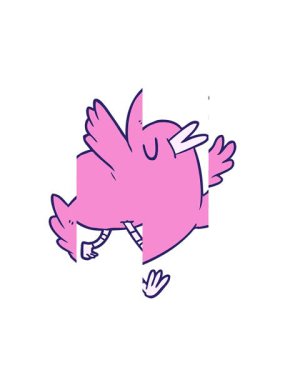 Mutlu kuş görüntüsünün bölünmüş hareket animasyonu