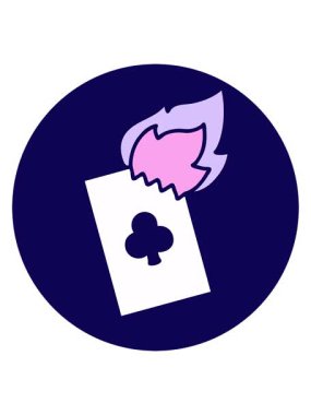 Yanan bir kartın ikonik dövme stili görüntüsünün neon ışık efekti canlandırması