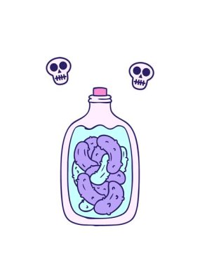 Çizgi filmlerdeki kafatası animasyonları turşu turşusu kavanozu.