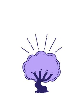 Dövme stili ağaç çiziminin animasyonunu büyütüyor