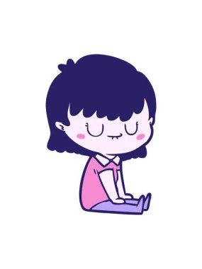 Neon palet kadın çizgi filminin basınçlı animasyonu