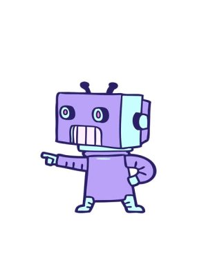 Çizgi film android karalamalarının hareketli animasyonu