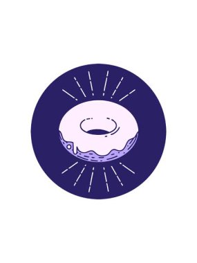 Dövme stili buzlu çöreğin radyoaktif parlak animasyonu