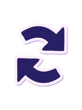 Sevimli çizgi film yönlü okun çıkartmasının titreşimli hareket animasyonu