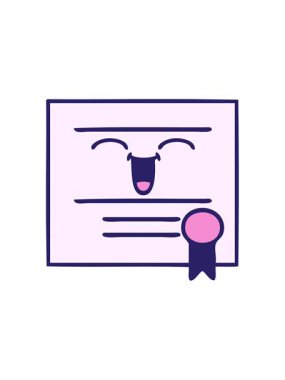 Mezuniyet diplomasının sevimli çizgi filminin animasyonunu çalıştır.