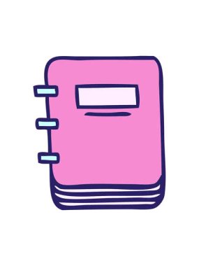 Bir not defterinin tatlı çizgi filminin hareketli animasyonu.