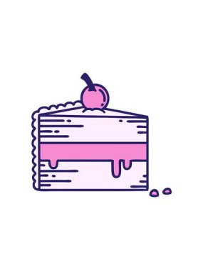 Dikkat çekici dövme animasyonu geleneksel bir dilim pasta şeklinde.