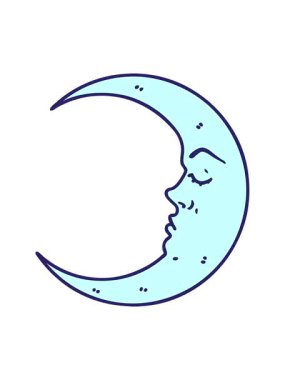 Pikselleştirme efekti dövmenin geleneksel hilal biçiminde canlandırılması