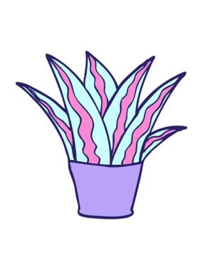 Çizgi film çizim evi bitkisinin pixelize etkisi